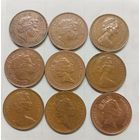 1 пенни  1971 г.1976 г .1984 г.1988 г .1993 г .1994 г.1996 г .1999 г .2001 г .2006 г