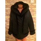 Стильная теплая куртка на 52 размер с норкой, на синтепоне, красиво украшена натуральной норкой. Можно носить и зимой. Надевала совсем немного, мала оказалась. Покупала дорого. Замеры: длина 68 см, ПО