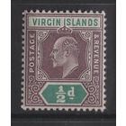 1904 Виргинские острова ** Edward VII, марка из серии (SG 54). Британские колонии