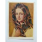 Открытка. А.Г. Венецианов. Девушка в платке. 1949 год. Подписана!