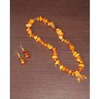 Комплект, бусы из янтаря, серьги под янтарь.