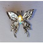 Брошь винтажная Бабочка, кристалл AB