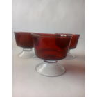 Фужеры креманки красное стекло винтаж Германия