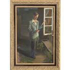 Данелия П.А "Ожидание",1952г. Картон, масло. Размер 48х32,5 см.