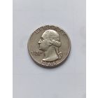 США, 1/4 доллара = 25 центов ( Washington квотер) 1964 серебро