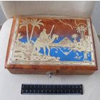 Все лоты с рубля.Шкатулка винтажная 70-е г.г.,кожа,Египет