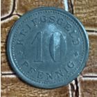 Монета 10 пфеннигов 1917 год. Бургштайнфурт. Веймарская республика
