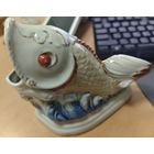 Салфетница Рыба, фарфор, роспись, Коростенский фарфоровый завод, СССР, 1960-1980 гг.