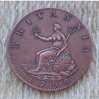 Великобритании 1/2 пенни 1799 года. Король Георгий III. Британия. Предложи свою цену или обмен!