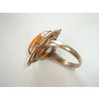 Кольцо"Позолота" Янтарь