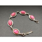 Браслет Розовые кабошоны кошачий глаз Англия 60-е