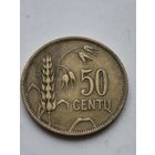 50 центов 1925 года. Литва - Первая Республика (1925 - 1938). Монета не чищена. П45668.