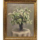 Бржозовский Г.Ф "Черёмуха", картон, масло. Размер 75х87 см.