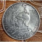 Монета 2 марки 1901 год. 200 лет Пруссии. Германская империя.