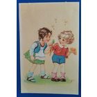 Девочки и одуванчик. Польша. 1950-60 г. Чистая