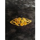 Брошь СССР позолоченная "Два цветка"