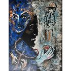 Панно на холсте картон акрил