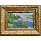 Шибнёв А.Д.Заслуженный художник."Озеро в Заславле",1965 год. К/М. 40х52,5 см.