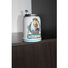 Фарфоровый пивной бокал, с металлической крышкой, клеймо, ZINN, Германия.