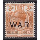 71a.BrKCI. Великобритания. Колонии. Британский Гондурас. Надпечатка военный сбор. Стандарт. Георг V. 1918 г. 3C. Mi.#83.
