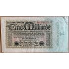 Германия 1 миллиард марок 1923 г, (Reichsbanknote. Berlin) Ro.111c, DEU-131, Частная типография ВЗ черный