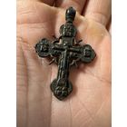 Крестик нательный старинный "Штурвал" Двухсторонний СОХРАН