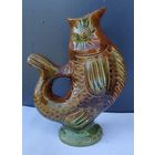 Кувшин в форме рыбы, обливная керамика, СССР