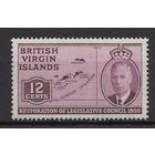 Британские Виргинские острова 1951 ** Карта островов (Mi 93) George VI