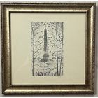 Последович А.О "Плошча Перамогі", литография. Размер с рамой 24х25 см.