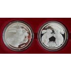 Заяц, Зайцы, 20 рублей 2014г., Серебро.