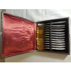 Набор ложек мельхиор с позолотой 12 штук