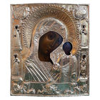 Икона Казанская Пресвятая Богородица, 17-18 век. Оклад серебро.