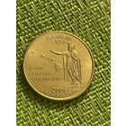 США. 25 центов Гавайи 2008 г ( D. Денвер. ПОЗОЛОТА )