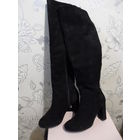 Сапоги демисезонные, велюр - р.37, Польша - высота голенища 45 см