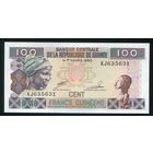 Гвинея 100 франков 1998 г. P35a. Подпись 2. Серия KJ. UNC