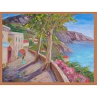 Картина маслом "Лето на море". Холст на картоне 40х30 см