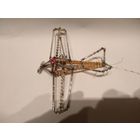 Ёлочная игрушка СССР стеклярус самолёт