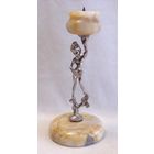 Подсвечник-статуэтка Мраморный оникс Бронза Серебрение Италия