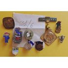 Значки ГДР "Свободная немецкая молодежь", пионерские значки "За хорошую работу в школе" (латунь, тяжелый металл), 10 шт.