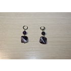 Серьги с подвесками из аметиста, длина 4.5 см.