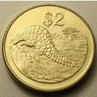 Зимбабве. 2 доллара 2002 год КМ#12а  "Муравьед - Панголин"
