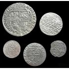 5 МОНЕТ РП 1621 г. (ОРТ, 3 ГРОША, ПОЛТОРАК, СОЛИД, ДВУДЕНАРИЙ) СИГИЗМУНД III (1587-1632)