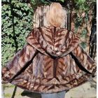 ШУБА НОРКОВАЯ С КАПЮШОНОМ "КОБРА". ТРАФАРЕТНЫЙ ОКРАС. Длина - 74 см.Р-р 46 - 48