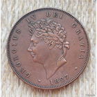 Великобритании 1 пенни 1827 года. Король Георгий IV. Британия. Предложи свою цену или обмен!