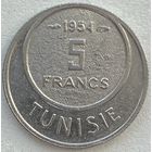 Тунис 5 франков 1954 г.