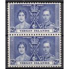 78.BrKS. Великобритания. Колонии.  Виргинские острова. Коронация Георга VI и Елизаветы. 1937 г. 2 1/2P. Mi.#71. Пара. MNH.