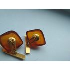 Запонки янтарь СССР клеймо 6 ЯК