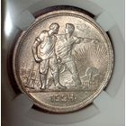 Рубль 1924, ms 64, разновид две ости