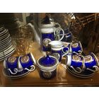 Сервиз ГДР кофейный Мадонна редкий синий кобальт полный 15 предметов