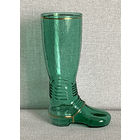 Ваза-сапог зелёное стекло